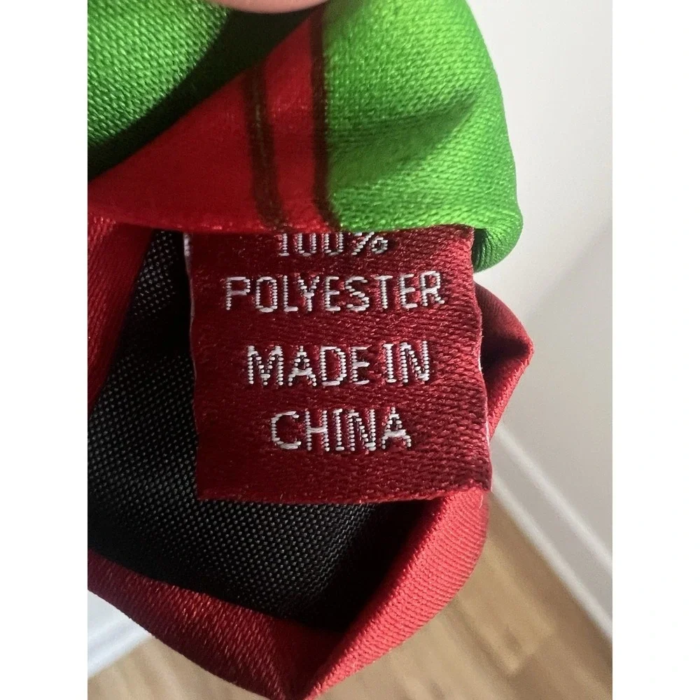 St Nicholas Square Christmas Penguin Tie Novelty Holiday Xmas Presents Green Red